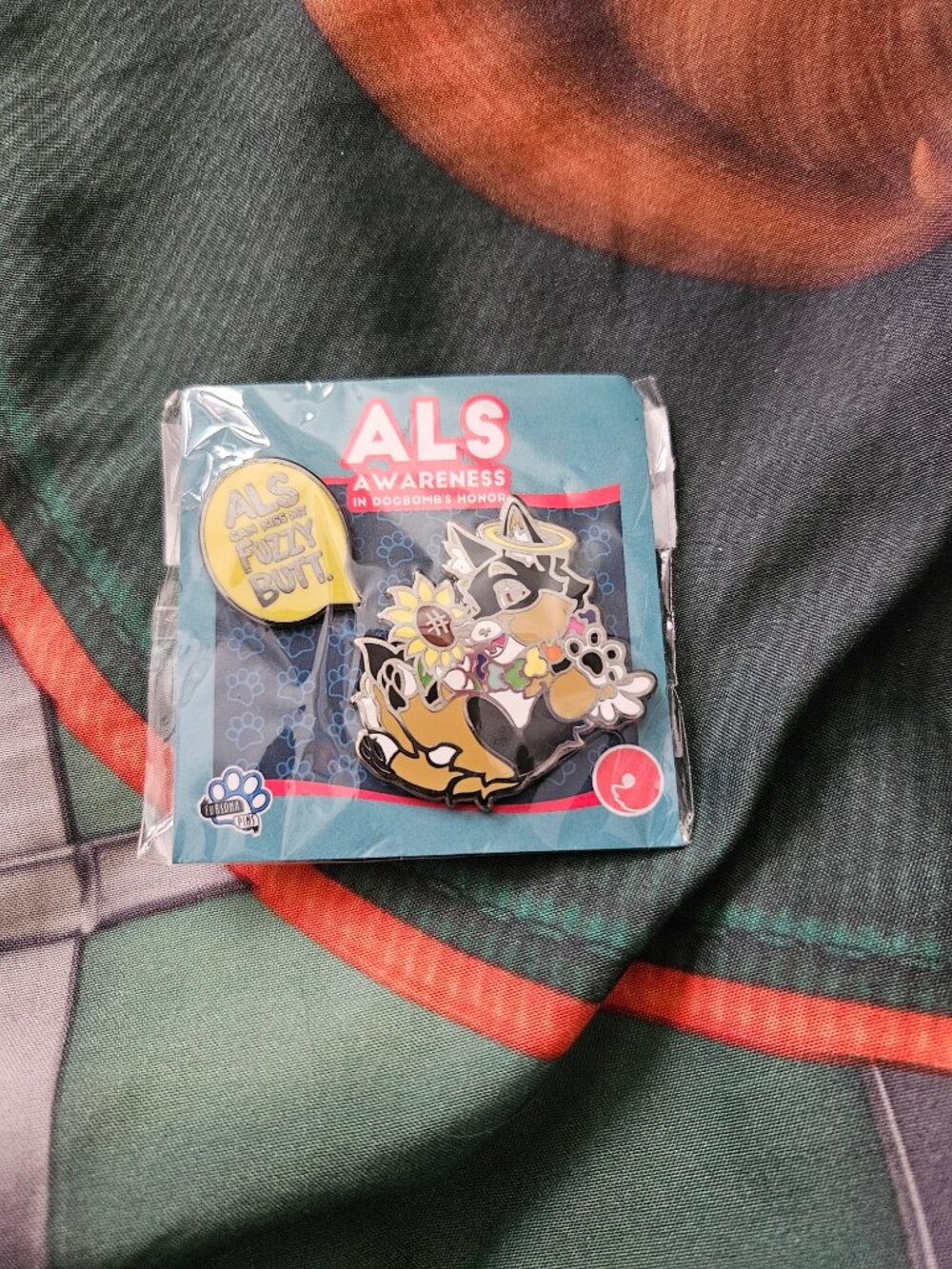 2019 Fursona Pins #399 Dogbomb Limited ALS Awareness Pin
